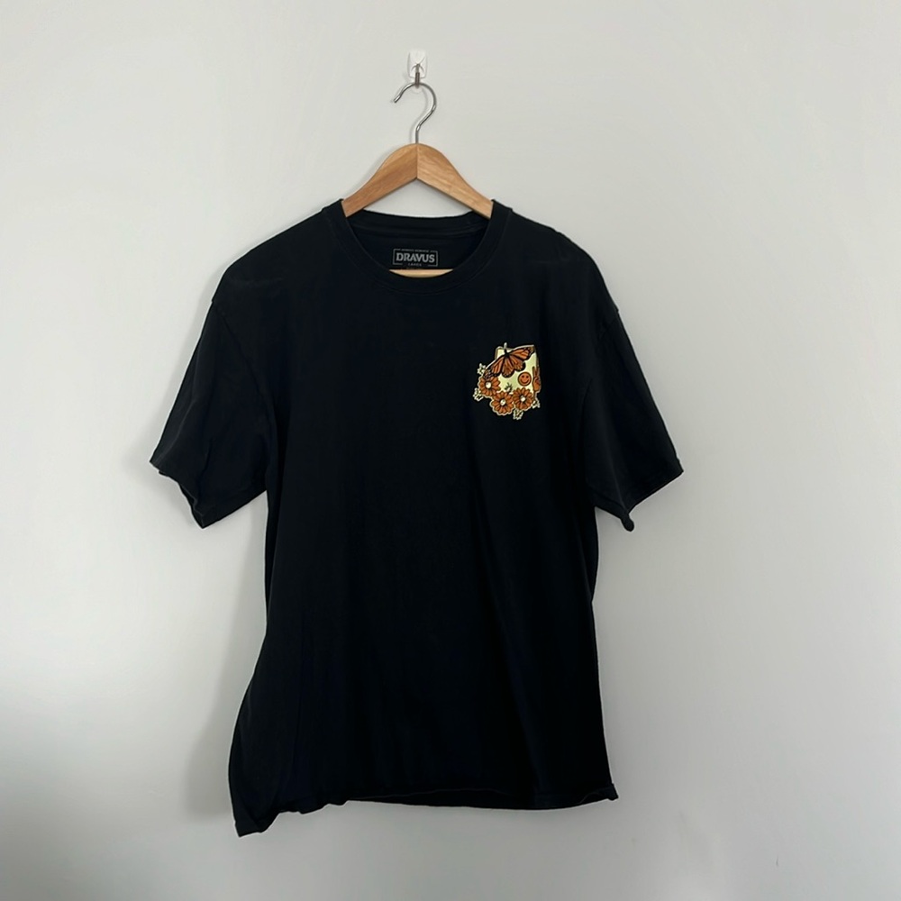 Black Graphic Short Sleeve Top